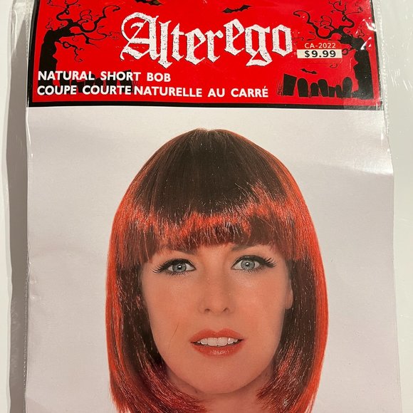 Alterego costume wig - short bob - red/orange NWT - Picture 1 of 5